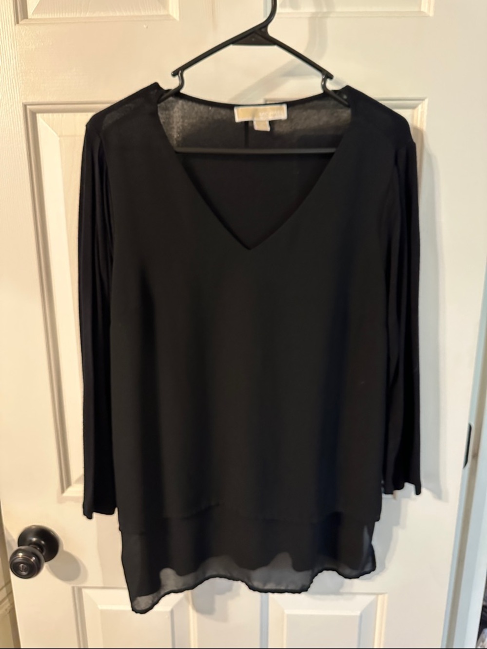 Michael by Michael Kors black shirt, mixed fabric, size medium